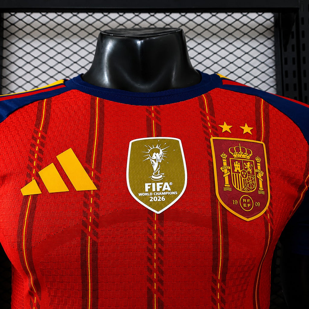 Jersey España Local Campeón del Mundo 2026 – Adulto -Versión Fan - Manga corta