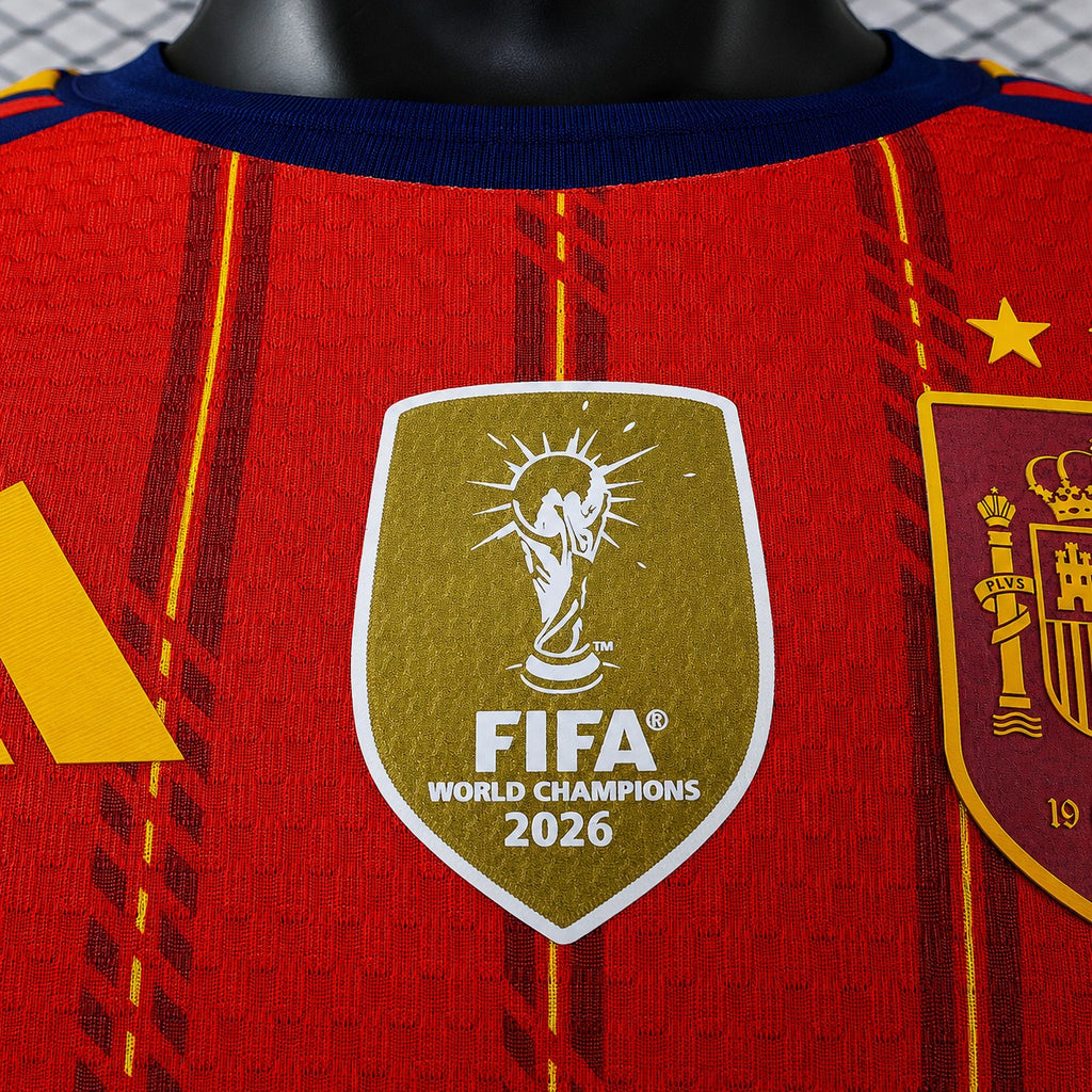 Jersey España Local Campeón del Mundo 2026 – Adulto -Versión Fan - Manga corta